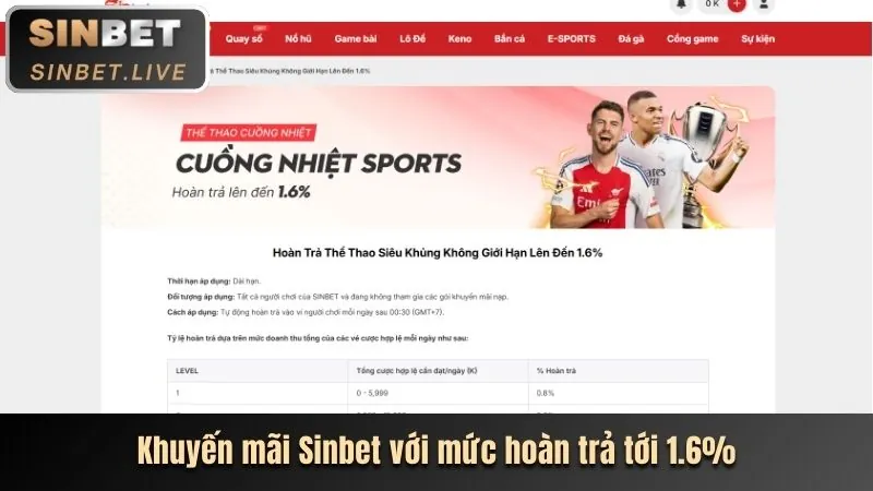 Hoàn trả cược thể thao tại 8ok